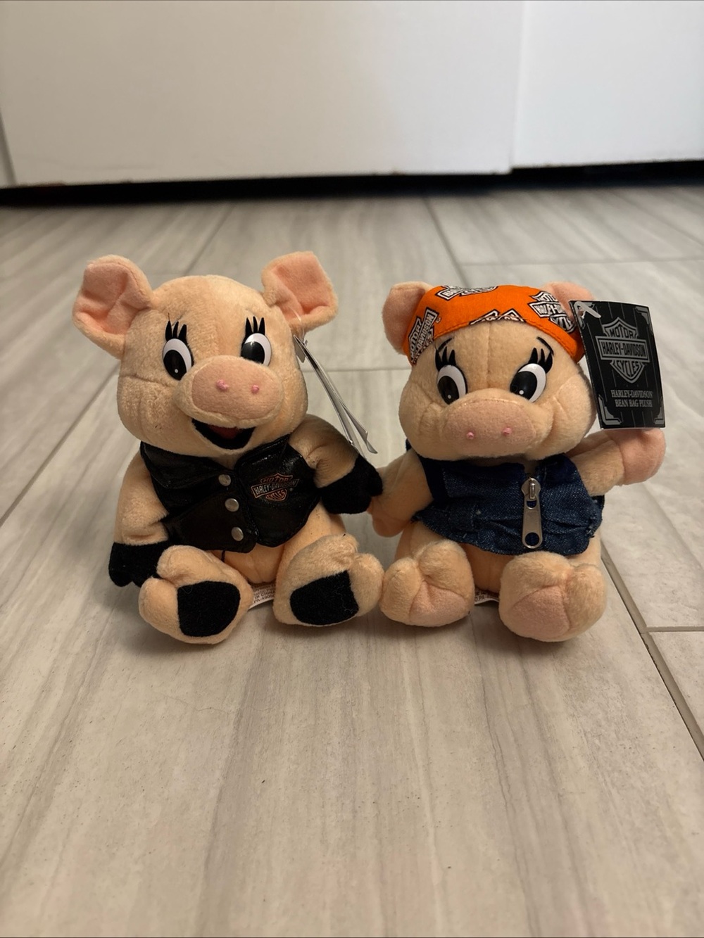 Lot of 2 Vintage NOS Harley Davidson 1997 Bean Bag Plush Punky Rachet W/Tags